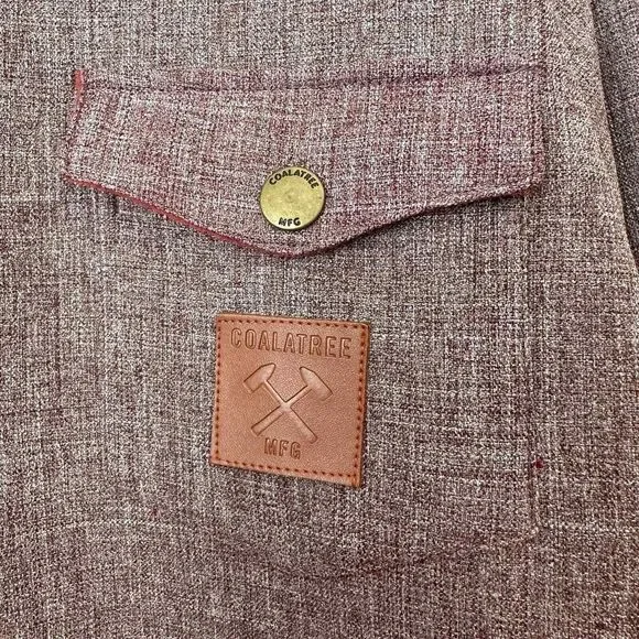 The Lumberjack Coalatree Work Line XLarge Burgundy Snap‎ Fleece Lined Jacket - Picture 3 of 5